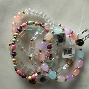 Erimish Orchid Haze Beaded Bracelet Stack NEW